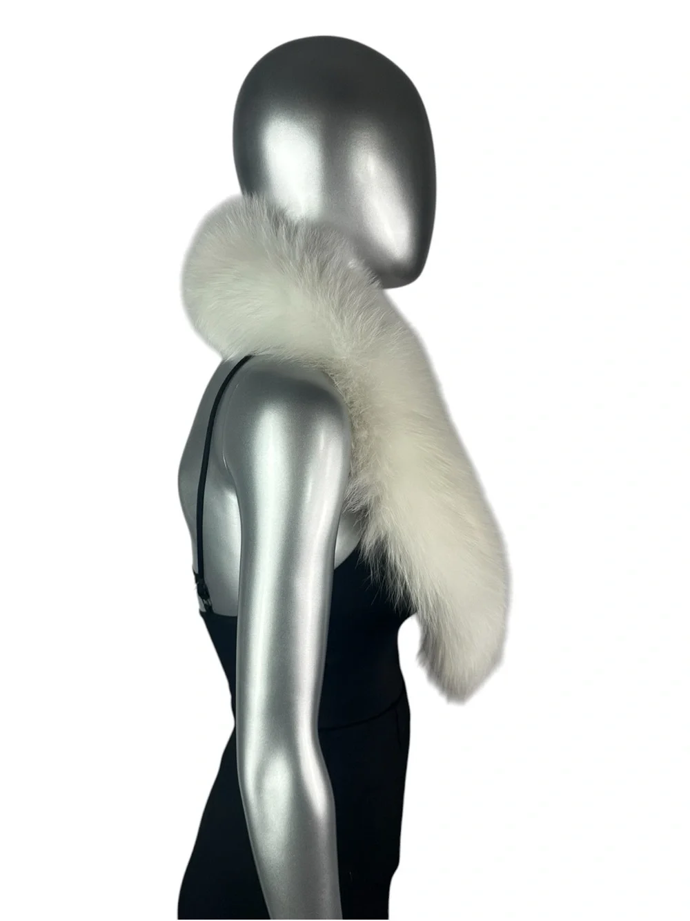 White FOX Shawl Collar, 42” L, Certified Vintage Fur